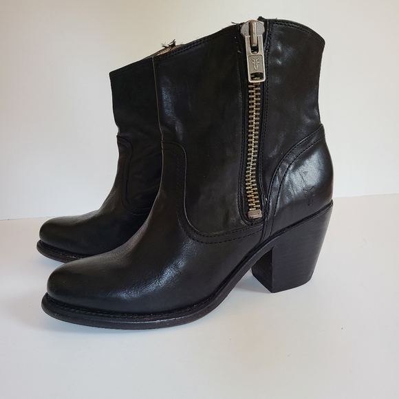 Frye Leslie Western Moto Leather Booties - Picture 9 of 9